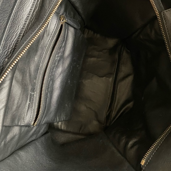 Auth Celine Calfskin Canvas Mini Tricolor Tri-Color Luggage Tote Bag Minimalist - Picture 12 of 15